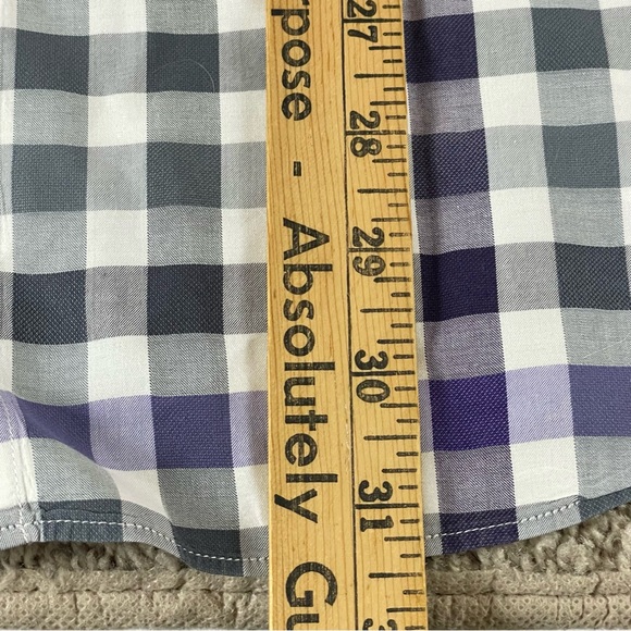 St. Croix Shirt Mens 2XL Plaid Button Colorful Work Office Prep Purple Gray E135 - Picture 6 of 9
